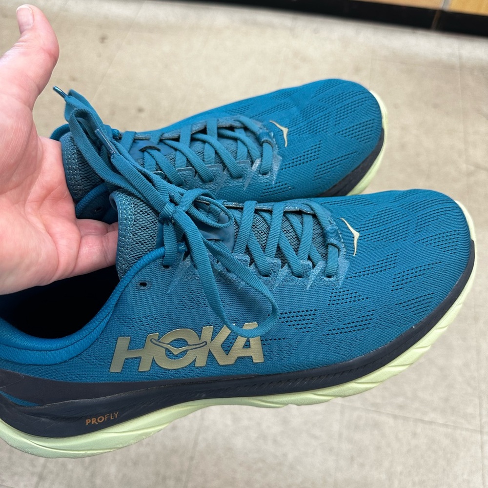 HOKA ONE ONE Mach 4 Pro Fly 11.5 Men's Running Shoes Teal Sneaker